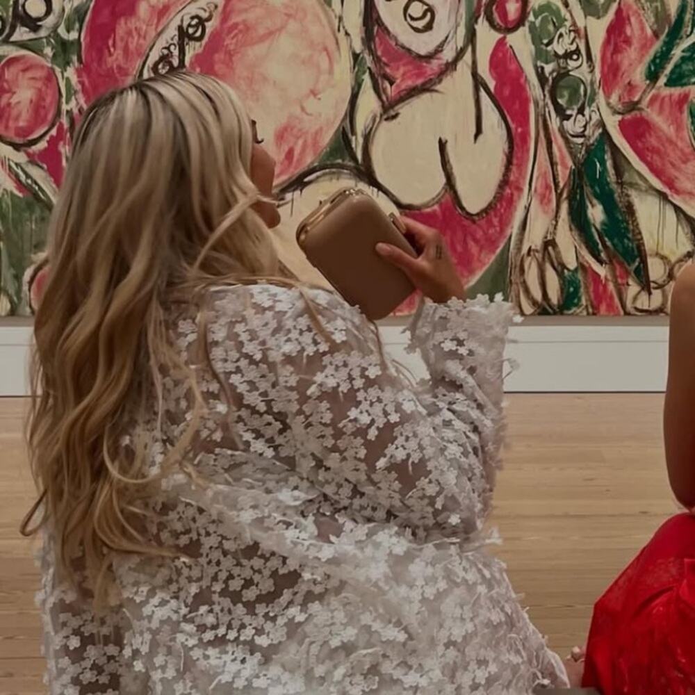 Cynthia Rowley 3D Tulle Floral Appliqué Wide-Leg Pants - Picture 4 of 12